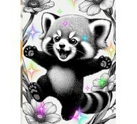 A4 Graph Paper Notebook - Neon Energetic Red Panda Cover: Grid Journal for Math, School, Science & Notes: Large A4 Graph Notebook with Square Grid ... Science, Drawing & Technical Work