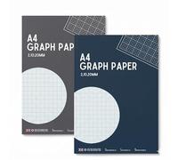 A4 Graph Paper Pad, 70 Pages, 70gsm White, 2mm 10mm 20mm Grid Squares