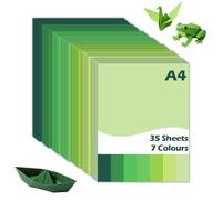 A4 Green Cardstock 35 Sheets 230GSM Heavy Weight Craft Card Gradient Shades