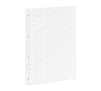 A4 Grid Notebook Refill Pages, 5mm Grid Paper for Binders, 100GSM Thick Filler, 45 Sheets 4-Hole Punch, 290x210mm