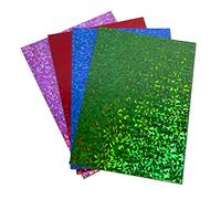 A4 Holographic Card - 4 Colours Mixed Assorted Pack - 4 Sheets