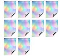 A4 Holographic Vinyl Sticker Paper 10 Sheets Self Adhesive Printable Sticker Paper for DIY Crafts Scrapbooking, Rainbow
