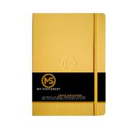 A4 Index Notebook Hardback Leatherette Cover 8mm Ruled Margin A-Z Tabs 212 Pages 100 GSM White Paper - 21 X 29 CM Notebook (Ochre)