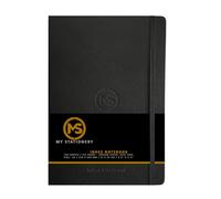 A4 Index Notebook Hardback Leatherette Cover 8mm Ruled Margin A-Z Tabs 212 Pages 100 GSM White Paper - 21 X 29 CM Notebook (Black)