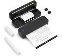 A4 Inkless Thermal Printer Portable Wireless Bluetooth Mobile Printer with Thermal Paper & Paper Limiter (black)