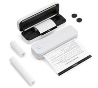 A4 Inkless Thermal Printer Portable Wireless Bluetooth Mobile Printer with Thermal Paper & Paper Limiter (white)
