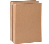 A4 Kraft Binder 3-Holds Round Ring Binder 2 Pack, Durable Binding Hard Cover Protector for Journal,Notebook,Inserted Sheets and Refill Paper,Fit for A4 3-Hole Paper,holds 200 Sheets Capacity (A4 Size)