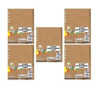 - A4 Kraft Subject Divider | Brown Colour File Divider | Punched File Divider 5 Part | Kraft Paper Folder 11 Holes for Ring Binder | Lever Arch Files | Organizing for Home, Office, School (5)