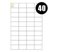 A4 Label Sheets 40 Labels Per Sheet 52.5 X 29.7mm - 100 Sheets