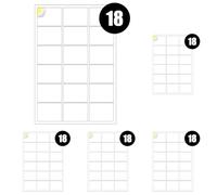 A4 Labels 18 Per Sheet, 20 Sheets 360 Sticky Label, Address Labels, Printer Labels, iSOUL Self Adhesive Printable A4 Sticker Paper for Printing, Laser Labels Stickers [Quickdry] (Pack of 5)
