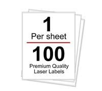 A4 Labels White Address Labels Sticker Paper,1 per Sheet,100 Sheets, 210x297mm Self Adhesive for Printing A4 Sticker Paper for Party Office Kitchen Christmas Halloween