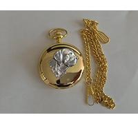 A4 Labrador’s Head polished gold case mens GIFT quartz pocket watch fob made in sheffield