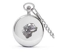 A4 Labrador’s Head polished silver case mens GIFT quartz pocket watch fob made in sheffield