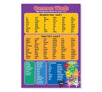 A4 Laminated Common Key/Words Level 1 & 2 Educational Poster