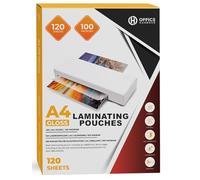 A4 Laminating Pouches - 120 Sheets | 100 Micron | Gloss Finish | Waterproof, Durable, Trimmable, Wipeable | 3mm Border for Smooth Sealing | Perfect for Documents, Photos, Menus, Certificates
