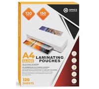 A4 Laminating Pouches - 120 Sheets | 150 Micron | Gloss Finish | Waterproof, Durable, Trimmable, Wipeable | 3mm Border for Easy Sealing | Ideal for Documents, Photos, Certificates