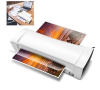 A4 Laminator, A4 A5 A6 Laminator Machine with Not Jam Technology, Laminating Machine for Hot and Cold Setting, Warm Up Time Short, No Bubbles for School Home Use (White)