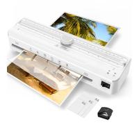 A4 Laminator Machine Built-in Cutter with 10 Laminating Pouches and Corner Rounder, Fast Warm-up, Hot & Cold Laminator Kit for Home, Office & School Use