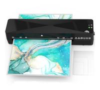 A4 Laminator Machine, Thermal Laminator with 9 Laminating Pouches for Hot and Cold Settings, ABS Jam Release and No Bubbles for A4 A5 A6 A7, School Office Home Use