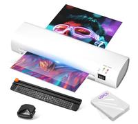 A4 Laminator Machine with 40 Laminating Pouches, Paper Trimmer, Corner Rounder, Thermal Laminator Hot and Cold Modus ABS Jam Release 80-125Micron 280mm/min for Home Office School Studio Bar