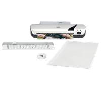 GBC Inspire+/Rexel 4-in-1 A4 Laminator Machine Set with Paper Cutter, Corner Rounder, 5 Laminating Pouches A4, Quick 4-Min Warm-Up time, Cold Lamination Setting, Ideal for Home/School, White (4410033)