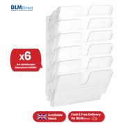 A4 Landscape Wall Mounted Document Holder with 6 Compartments for Office & Home