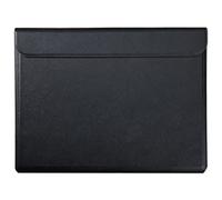 A4 Leather Conference Folder, Magnetic Attraction Conference Folder Portfolio Document Holderwith Writing Paper,Organizer Folder for Meeting, Travel (Black)
