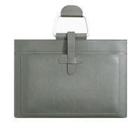 A4 Leather Document Bag Envelope Holder PU Pouch Organizer File for Business Interview and Meeting