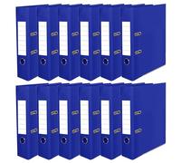 A4 Lever Arch File | 75mm Spine, Large Capacity, Plastic Cover, Metal | Easy to Document Organizing Ring Binder Folder | Ideal for Office Filing, Document Storage, School | Blue | (12 Pcs)