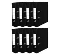 A4 Lever Arch File Document Organiser Finger Pull Ring 75mm Spine Stationery File Folders Paper Document Storage File Cardboard Document Holder for School Work Office Home (Black, Pack of 8)