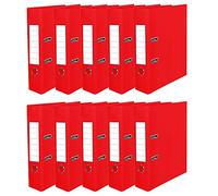 A4 Lever Arch File Folder Set - (75mm Spine) Heavy Duty Ring Binders with Plastic Cover, Finger Pull & Metal Reinforced Corners | Office Filing & Document Storage - (Ruby Red)