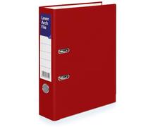 A4 Lever Arch Files for Paperwork, Metal Thumb Ring, Archive Document Folder | Large Ring Binders for Office, School & Home Filing (Red, Pack of 1)