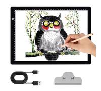 A4 Light Box, 3 Levels Adjustable Brightness Tracing Light Pad, Type-C USB Power Cable LED Diamond Painting Light Board for Weeding Vinyl, Drawing