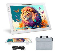 A4 Light Box with Carry Bag, Rechargeable LED Light Pad with 6 Level Brightness, Tracing Pad for Artists Drawing Sketching Animation Tracing Calligraphy, Wireless Battery Powered Light Pad(White)