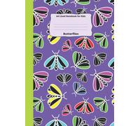 A4 Lined Notebook for Kids Butterflies: Cute Butterflies 120 Pages Wide Ruled A4 Notebook for Boys & Girls