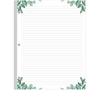 A4 Lined Refill Paper, 3-Hole Punched Ruled Filler Paper, 100Sheets / 200Pages Loose-Leaf Line Paper, 100gsm White Paper, 8.5'' x 11'', Leaf