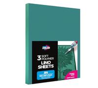 A4 Lino Sheets - Lino Printing Block Sheets - by Zieler® - Double-Sided, Easy-Carve Soft Lino Block (A4 Size: 297 x 210 x3mm) Sheets. Ideal for School or Home - (Pack of 3 Sheets)