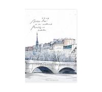 A4- Literary Waterproof Student Notebook Simple Personalized Notebook-If Paris: Style 2