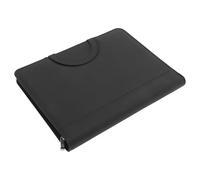 A4 Loose Leaf File Folder Zippered Pu Document Holder Black