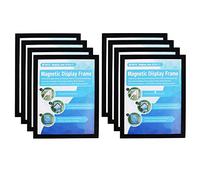 A4 Magnetic Display Frame,Self Adhesive Magnetic Paper Holder for License, Photos, Notices, Wall and Windows(Pack of 8,Black)