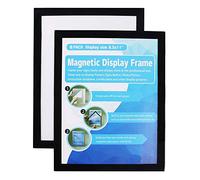 A4 Magnetic Display Frame,Self Adhesive Magnetic Paper Holder for License, Photos, Notices, Wall and Windows(Pack of 2,Black)