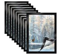 A4 Magnetic Photo Frames, 10pcs Self Adhesive Magnetic Frame, Waterproof Display Holders Black Frame Information for Paintings, Photos, Sign, Document, Poster