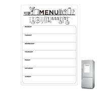 A4 Magnetic Weekly Meal Planner Dry Erase Whiteboard for Fridge | Smooth dry-erase surface, full magnetic backing, ideal for weekly meal prep, menu planning & home office scheduling