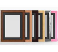 A4 MAHOGANY MODERN PHOTO PICTURE POSTER FRAME WITH BLACK 10X6 MOUNT