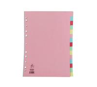 WhiteBox A4 Manilla Divider WX01516 - 15-Part, Pink with Multi-Colour Tabs