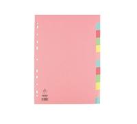 A4 Manilla Divider 12-Part Pink with Assorted Tabs WX01515