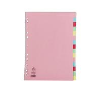 A4 Manilla Divider 15-Part Pink with Assorted Tabs WX01516