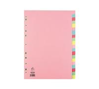 A4 Manilla Divider 20-Part Pink with Assorted Tabs WX01517
