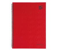 A4 Manuscript Wirebound Notebook 70gsm Ruled 160pp Red Pack of 5