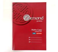 A4 Maths 7mm Square Lined Exercise Notebook, 120 Pages, by Ormond